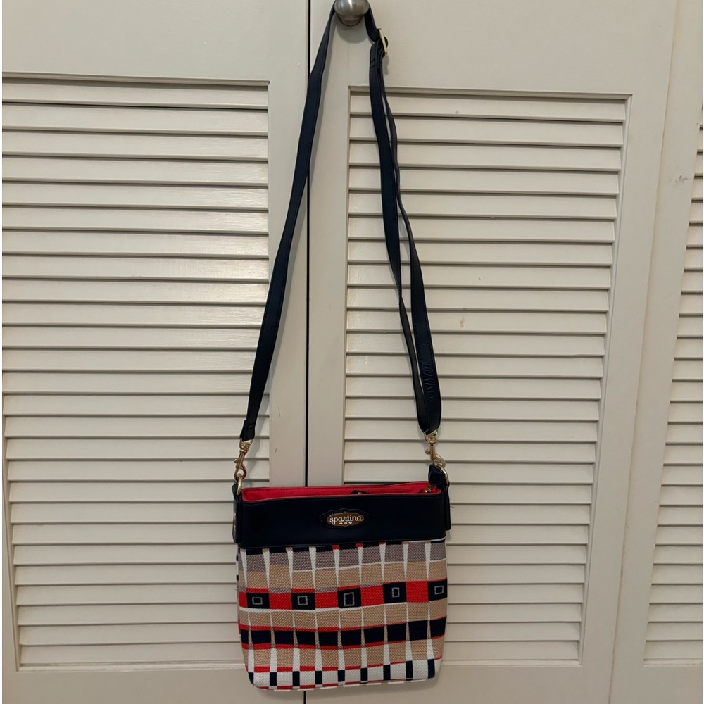 Spartina 449 Quarterdeck Navy Trim Plaid adjustable crossbody/shoulder bag - Picture 6 of 11